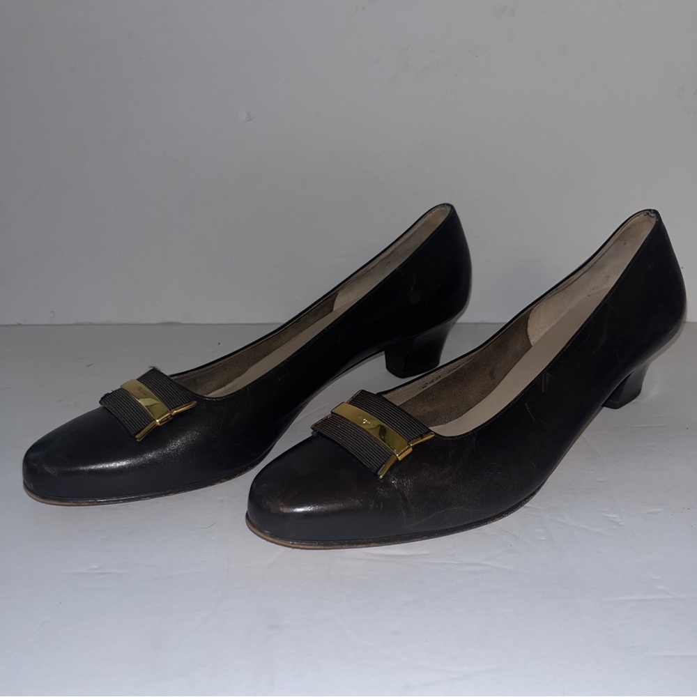 2 Pairs (Lot) Salvatore Ferragamo Kitten Heel Pumps both Size 9